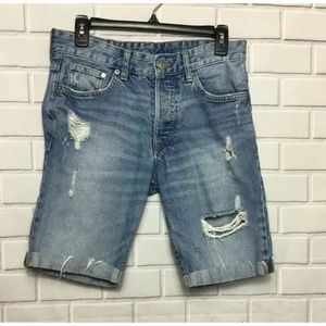 Women's H&M s28 (us 6) ripped knee length shorts
